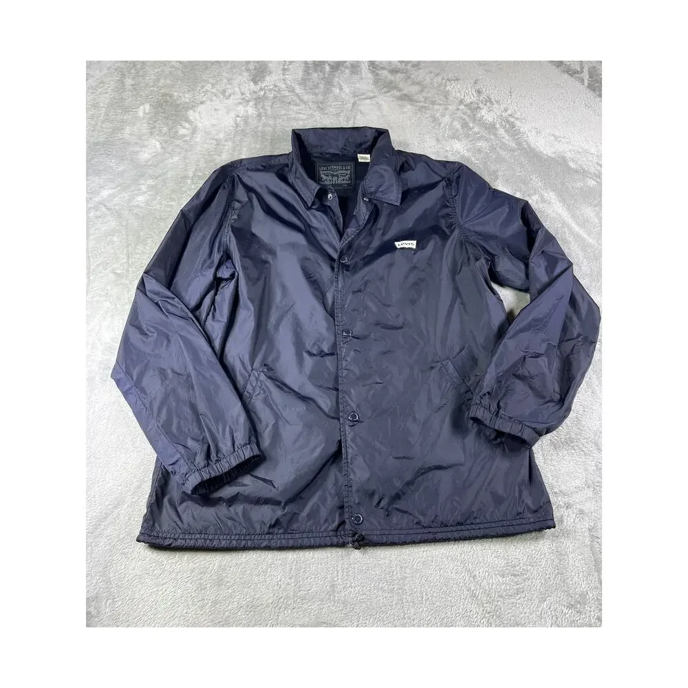 Levi’s Navy Blue Coach Swishy Jacket Large Streetwear Windbreaker Minimalist